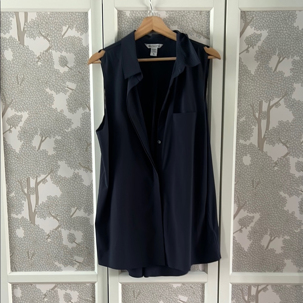 Athleta Urbanite Tank - Women's Navy Striped Sleeveless Blouse